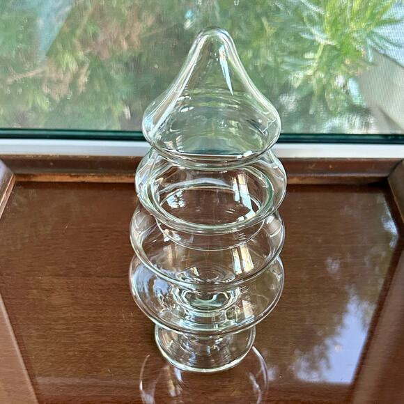 Vintage Christmas Tree 9” Footed Apothecary Jar – Festive Candy Dish - Picture 2 of 10